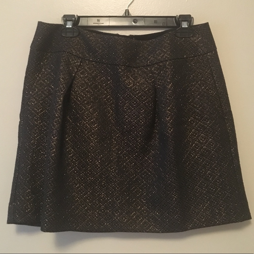 Black and gold metallic skirt